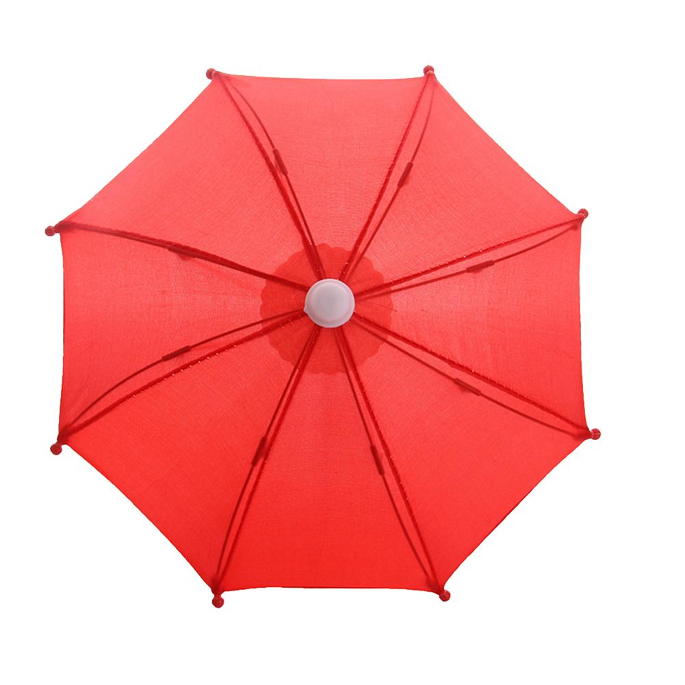 Mini Toy Umbrellas Doll's Toys Girls Doll Accessory Rain Umbrella Play Toy Photography Prop Cute Dollhouse Miniature Umbrella: Red