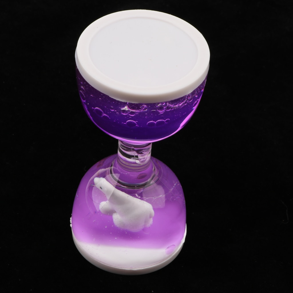 Dolphin Liquid Motion Bubbler Timers, Oil Hourglass Sensory Relaxation Toy Visual Bubble for Office &amp; Desk Decor Purple