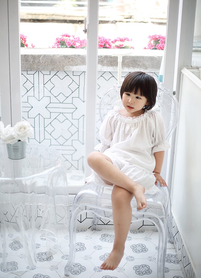 Summer Girl Cotton Ruffle Tops + Shorts Bow Pajama Set. Set pigiami in pizzo per bambini Vintage. Pigiami da notte per bambini vittoriani