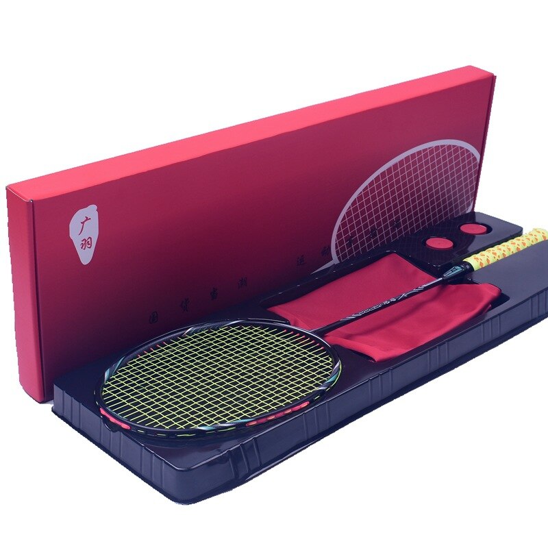 6u 100% raquetes de badminton carbono profissional g4 ultraleve raquete ofensiva e defensiva 24-32lbs padel esportes com caixa presentes: Green with box
