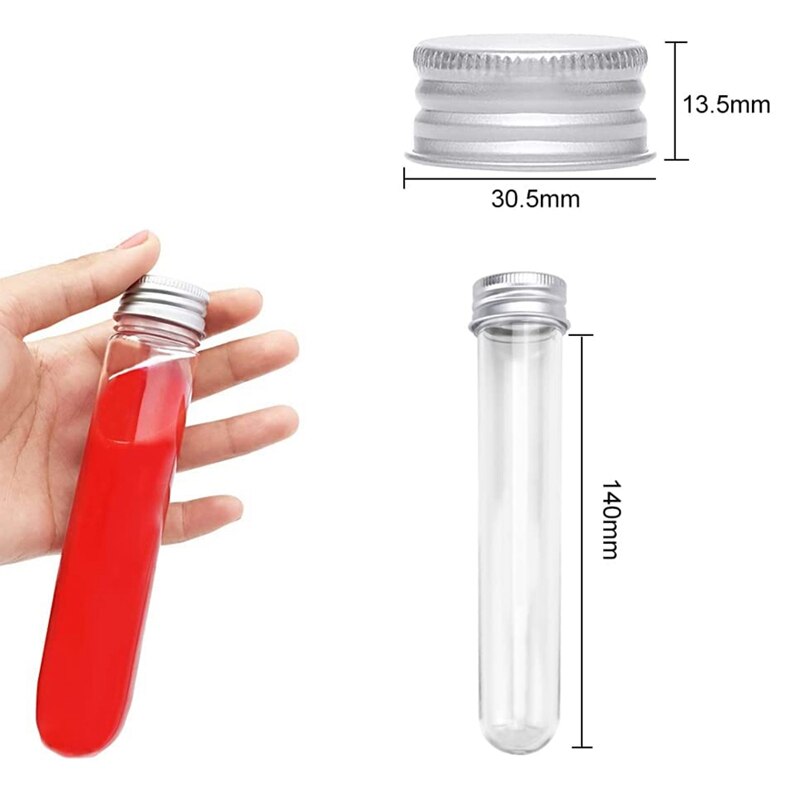 30 PCS Test Tubes 45Ml Plastic Test Tubes Single Test Tubes with Lids Sample Storage Tube Transparent Tubes Set