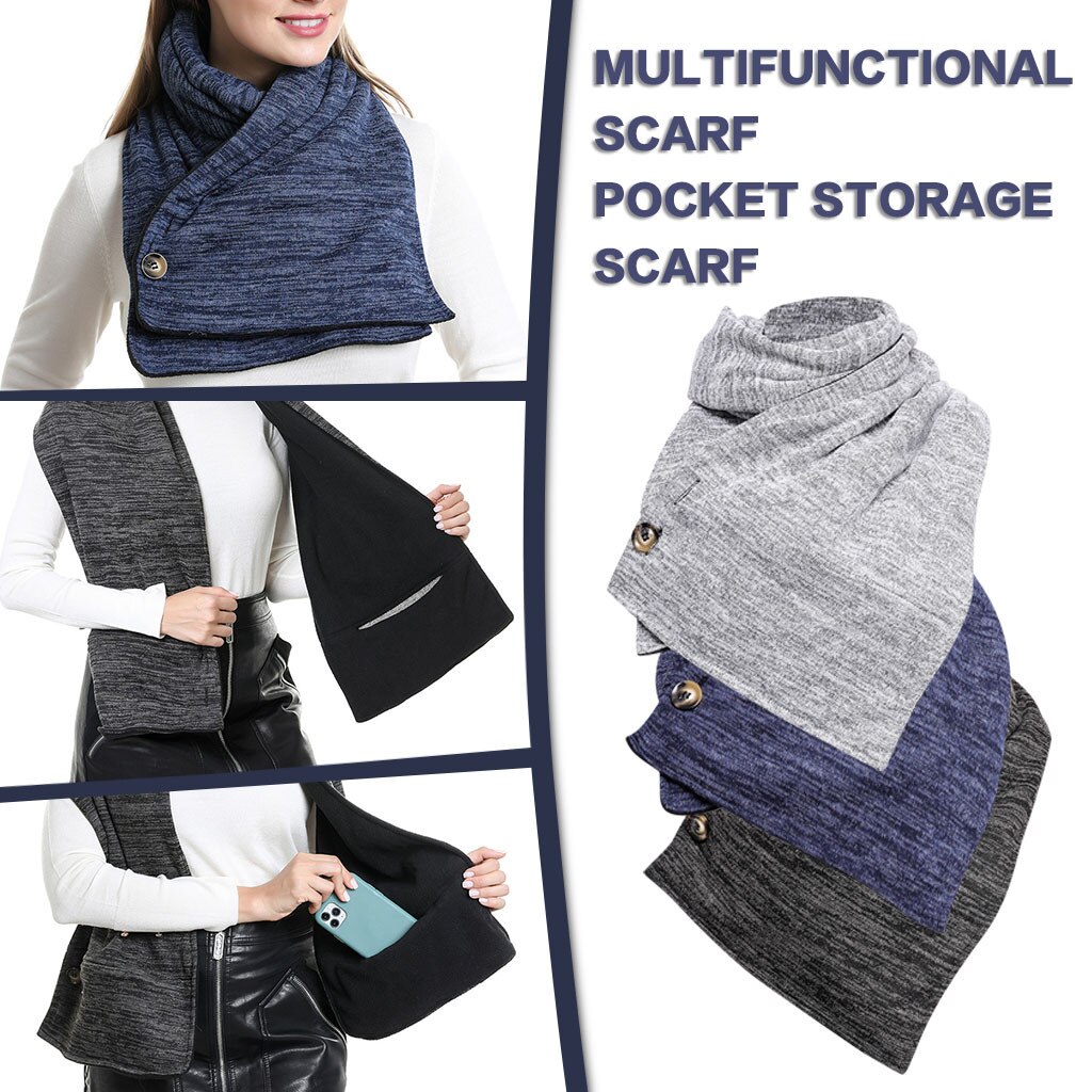 4# Winter Women Solid Scarf Retro Imitation Cashmere Snood Scarf Soft Wrap Casual Multifunctional Warm Scarves Shawls