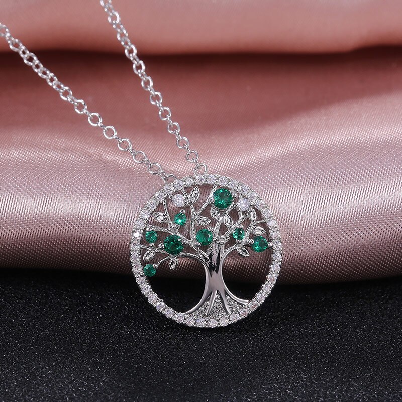Huitan Delicato Albero Che Desiderano Collana Delle Donne Verde/viola di Pietra Regalo Di Compleanno di Alta Qualità Collana Pendent Gioelleria Raffinata E Alla Moda