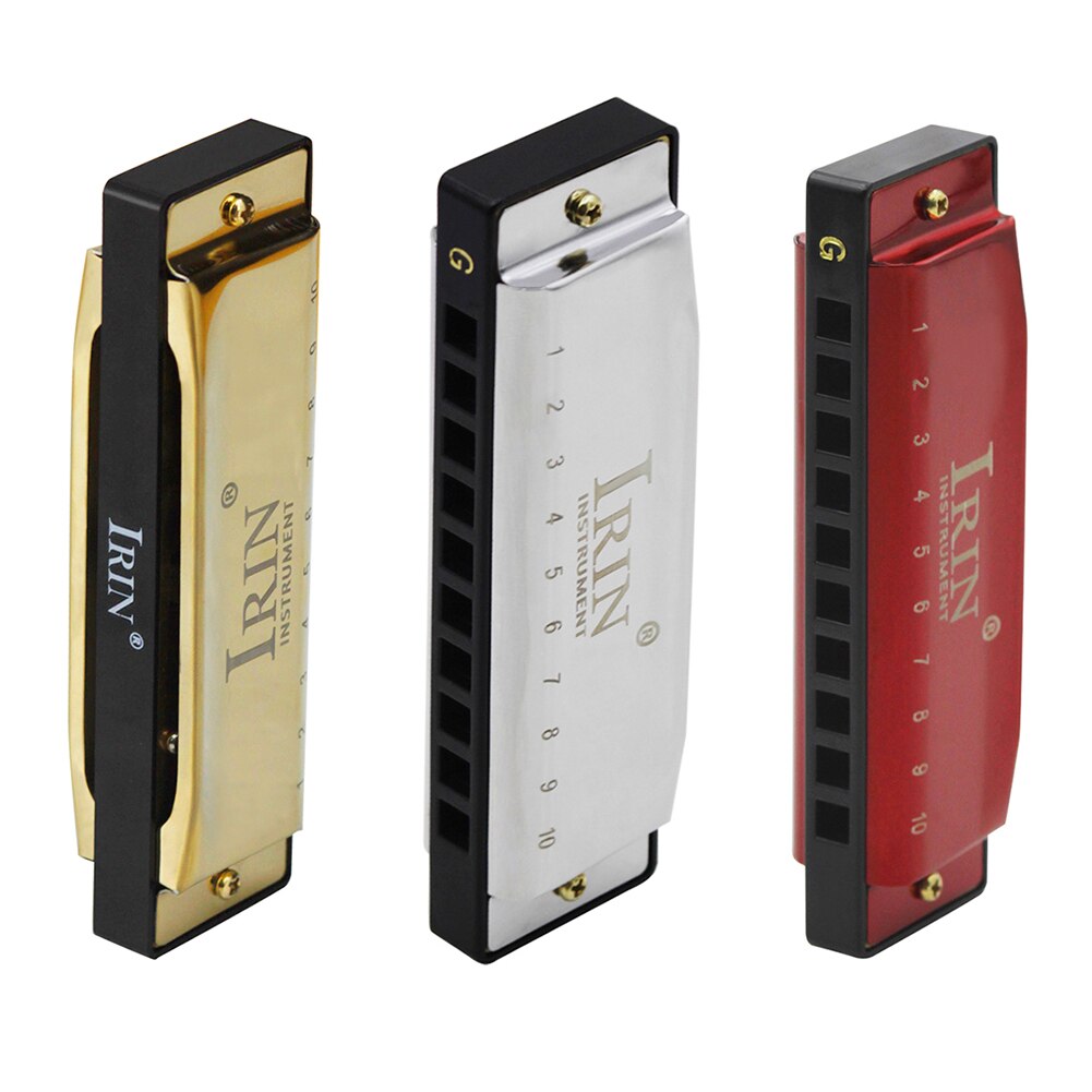 10-Hole 20-Note G Tuning Harmonica Diatonic Blues Harp Mouth Organ Educational Toy Musical Instruments for Beginner