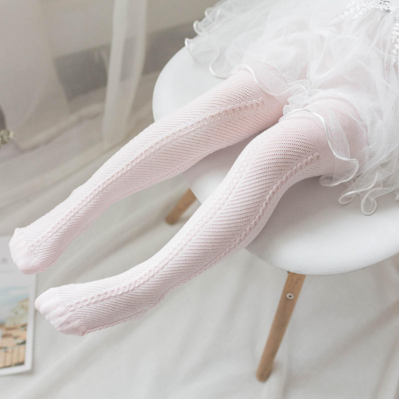 Cute Summer Baby Girl Tights Breathable Mesh Baby Girl Stockings Solid Color Thin Baby Stockings Soft Cotton Tights 6-12M: pink 6-12M