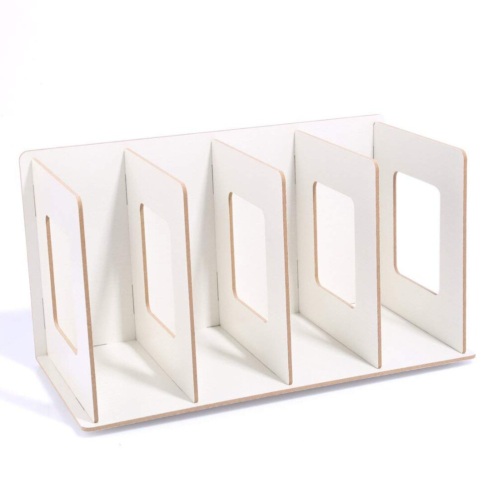 Træ diy desktop blade og bøger opbevaring cd dvd opbevaring hylder bog display hylde stativ bogreol kontor køkken hylder