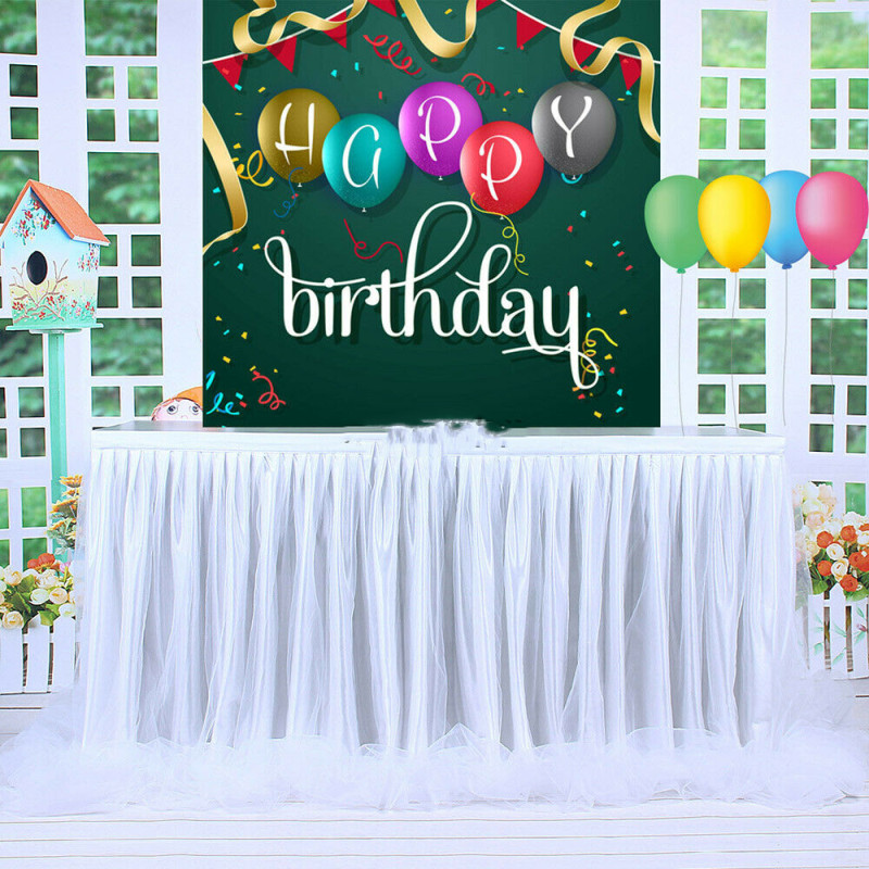 183 x 78cm tyl tutu bord nederdel til bryllupsfest xmas baby shower indretning diy 6ft tulle bord nederdel bordservice dækning bryllup dekor