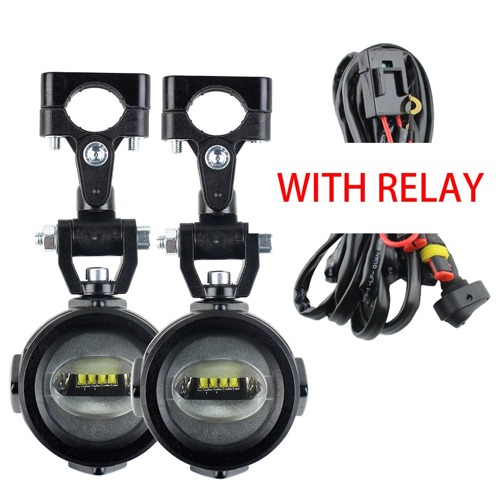 Luces auxiliares para motocicleta BMW R1200 gs, faros antiniebla DE CONDUCCIÓN puntual, 40W, 6000K, para BMW R1200GS, F800GS, F700GS, F650, K1600: Light Wire Relay