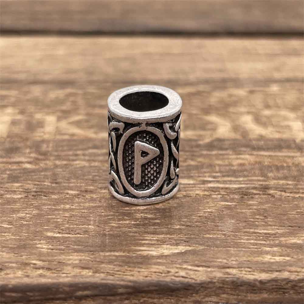 Cuentas de runas vikingas para hacer joyas, trenzas para el cabello, manualidades para Barba, espaciador de Metal Diy, accesorios de cuentas con agujero grande, aptos para pulsera