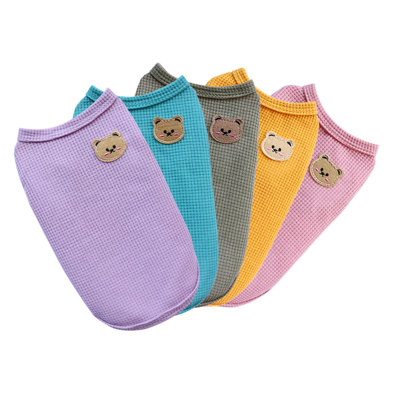 Haustier Kleidung Frühling Sommer Hund T-Shirt Atmungsaktives Waffel Weste Chihuahua Französische Bulldogge Welpe Kätzchen