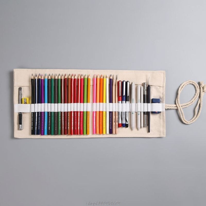 12/24/36/48/72 Gaten Canvas Roll Up Pen Gordijn Potlood Bag Case Make-Wrap Houder Opslag pouch Jy6 21