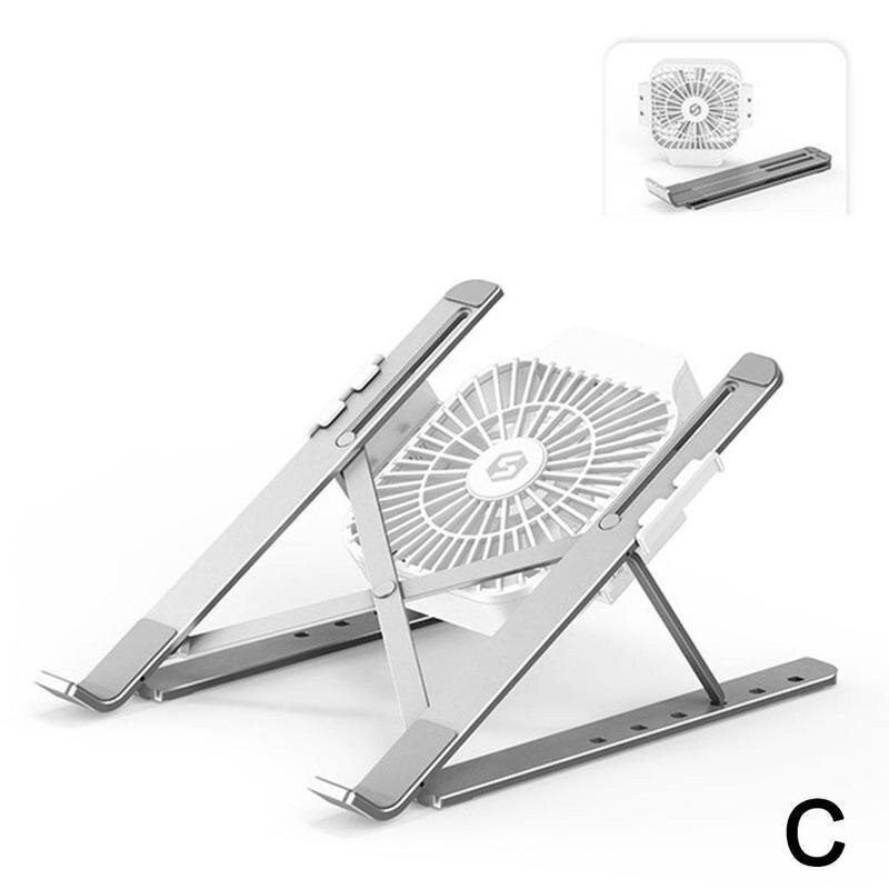 Sammenleggbar bærbar nettbrettstativ med kjølevifte varme macbook kjøligere luftavledning hp pro bærbar holder til stasjonær stativ  e0 w 9: C