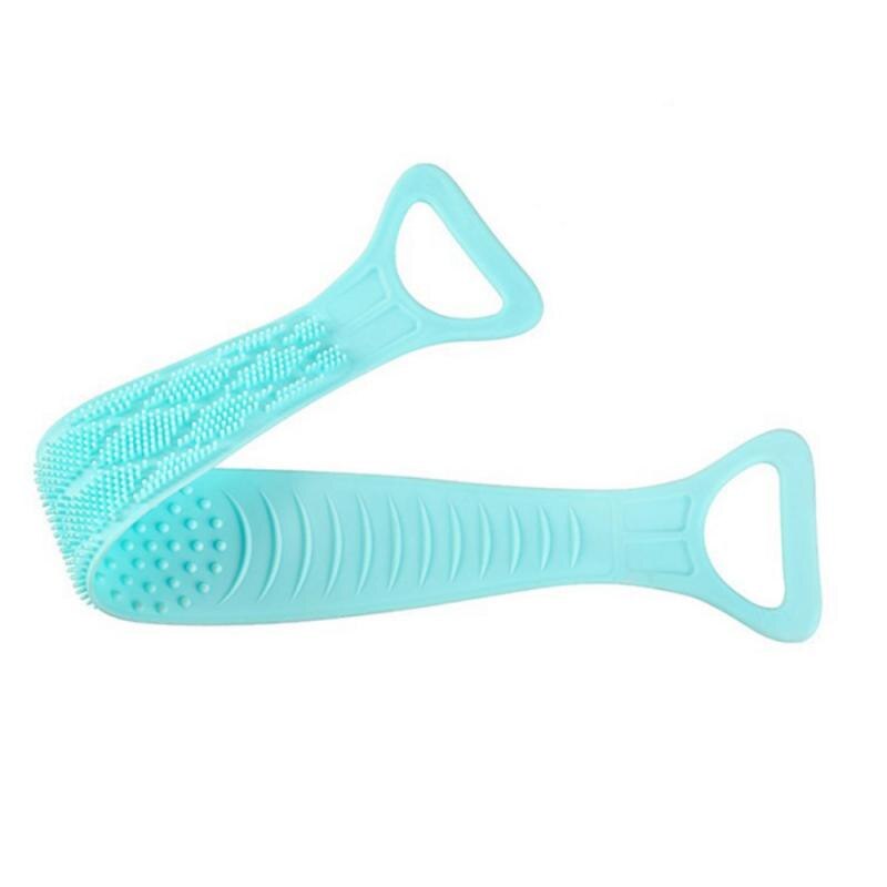 Siliconen Wrijven Handdoek Lange Badhanddoek Pull Back Strap Wassen Scrubber Scrub Siliconen Wassen Bad Borstels Sponzen Scrub: blue