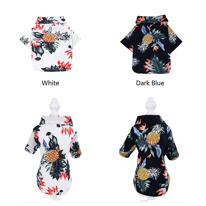 Chien vêtements été plage chemise chien mignon imprimé Hawaii plage décontracté animal voyage chemise ananas Floral à manches courtes chien chat Blouse