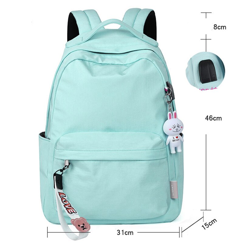 Mädchen Schule Taschen Casual Collage Laptop Rucksack Multi Tasche Reise Rucksack Dame Frauen Rucksack Rucksack