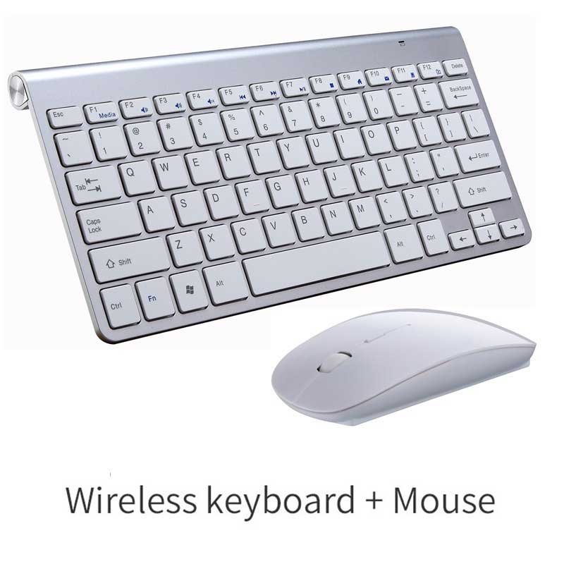 Senior 2.4 Ghz Draadloze USB Keyboard & Muis Combo Toetsenbord + USB Ontvanger Set Voor Macbook Laptop PC Windows XP /8/10 Desktop Muizen: Silver-B