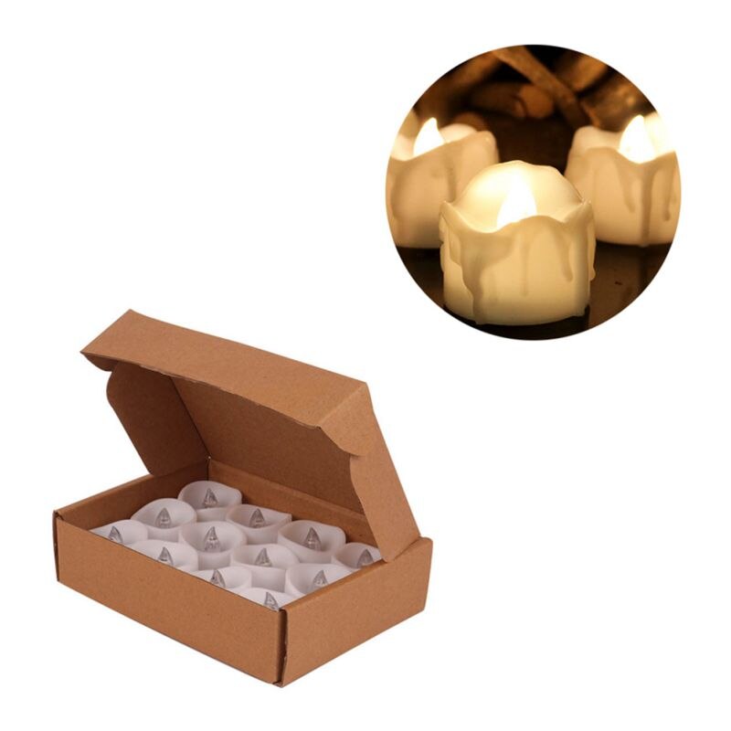 12 Packs Led Candle White Candle Light Lamp Battery Powered Home Wedding Birthday Party Decoration Lighting: A