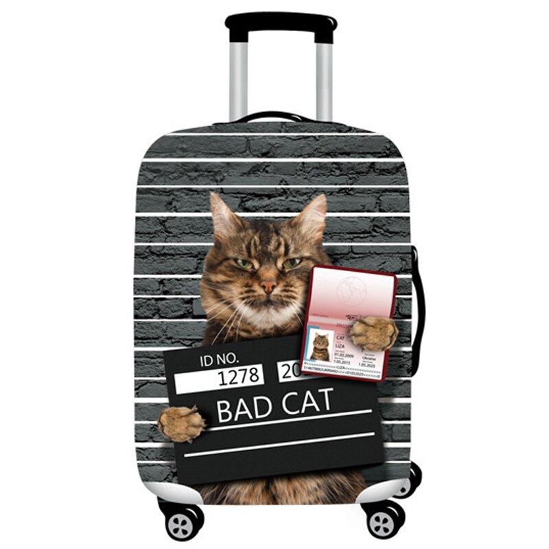 3D Cat Suitcase Case Cover Luggage Elastic Protective Covers Dust 18-32Inch Baggage Trolley Trunk Dust Cover Travel Accessories: Cat B Luggage Cover / XL