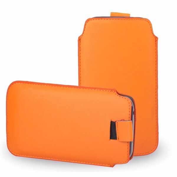 Per iPhone 5 S 5 SE 5SE 5C Caso Universale Pull Tab DELL'UNITÀ di elaborazione Del Sacchetto di Cuoio Sacchetti Del Telefono Caso Per Apple iPhone SE 5 5 S 5SE 5C c di Protezione: orange