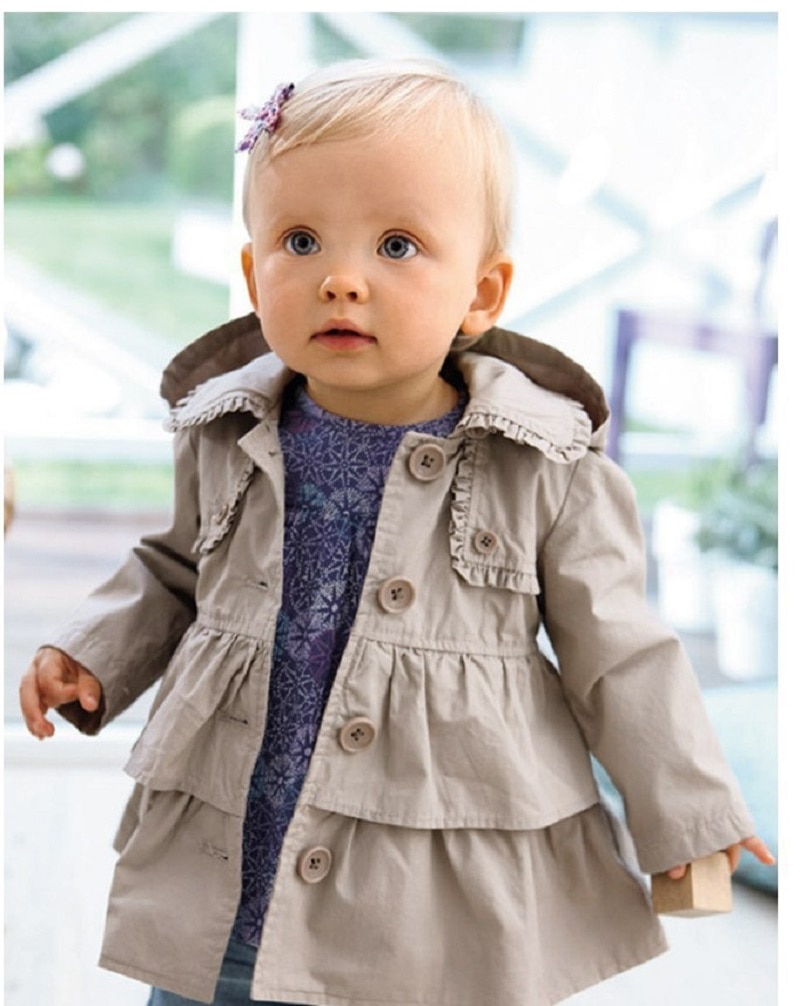 Spring Autumn Girls Windbreaker Coat Baby Kids Hooded Outwear Baby Kids Girl Jacket Children Clothing