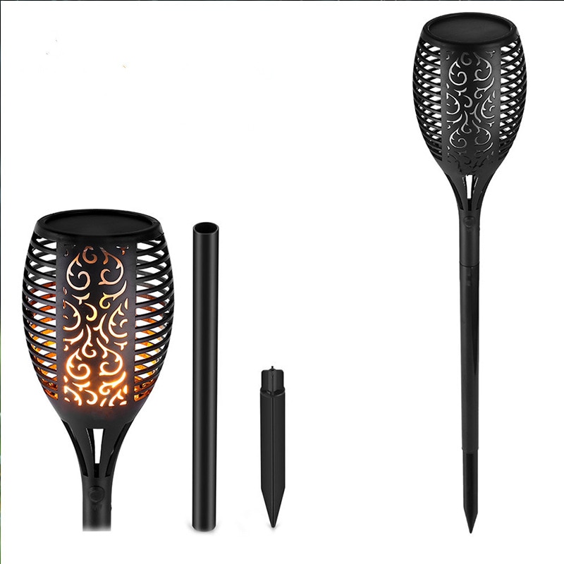 Chuban led solar låga ljus utomhus  ip65 vattentät sol ljus flimrande låga facklor lampa för innergård trädgård sol lampa