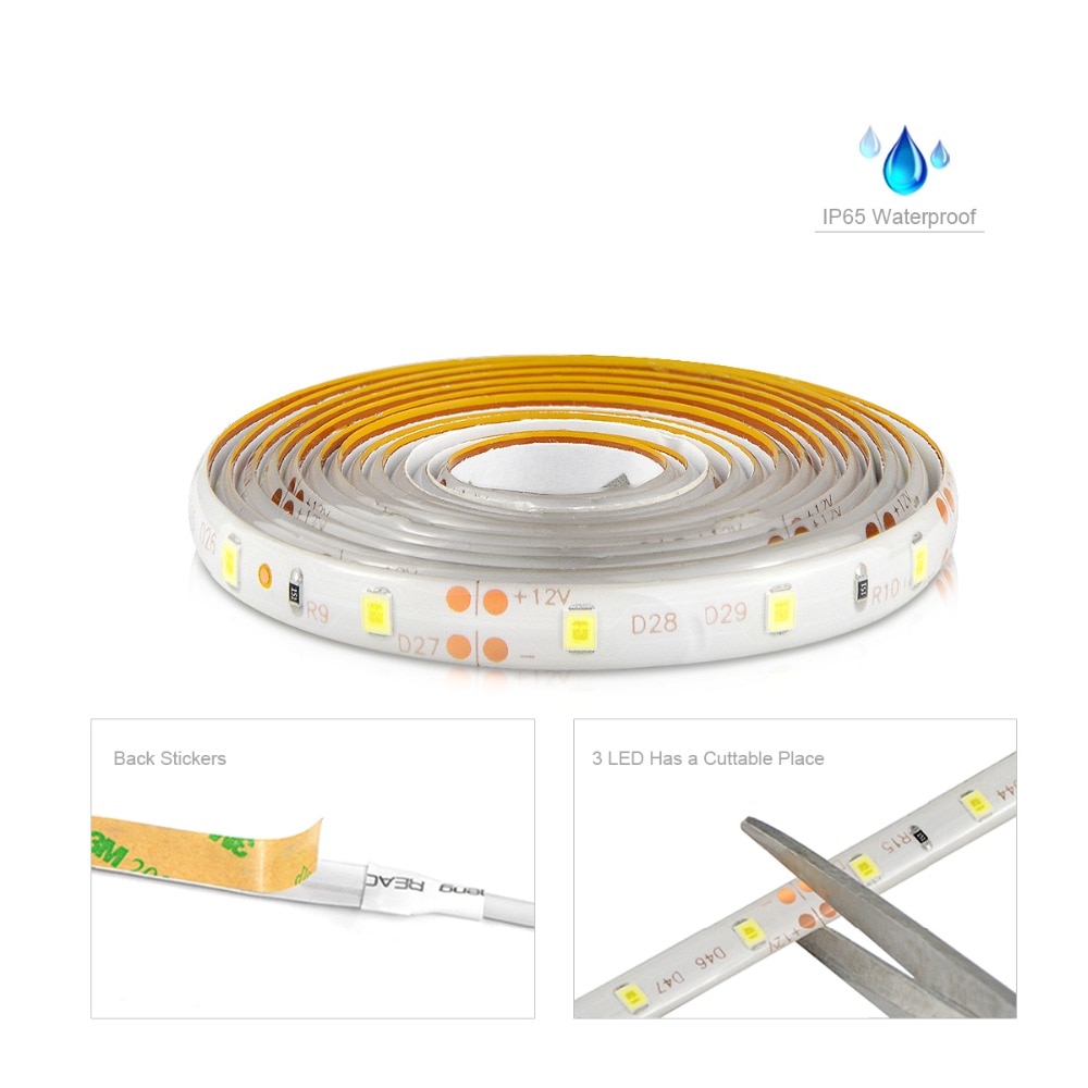 Sensor de barrido manual tiras LED 12V impermeable 1M 2M 3M 4M 5M Sensor de movimiento luces de noche DIY armario lámpara de cocina