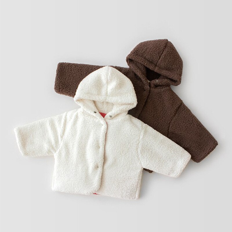 Winter Baby Winter Kleding Baby Jongens En Meisjes Schattige Beer Plus Fluwelen Dikke Warme Katoenen Jas Dubbelzijdig Gewatteerde top