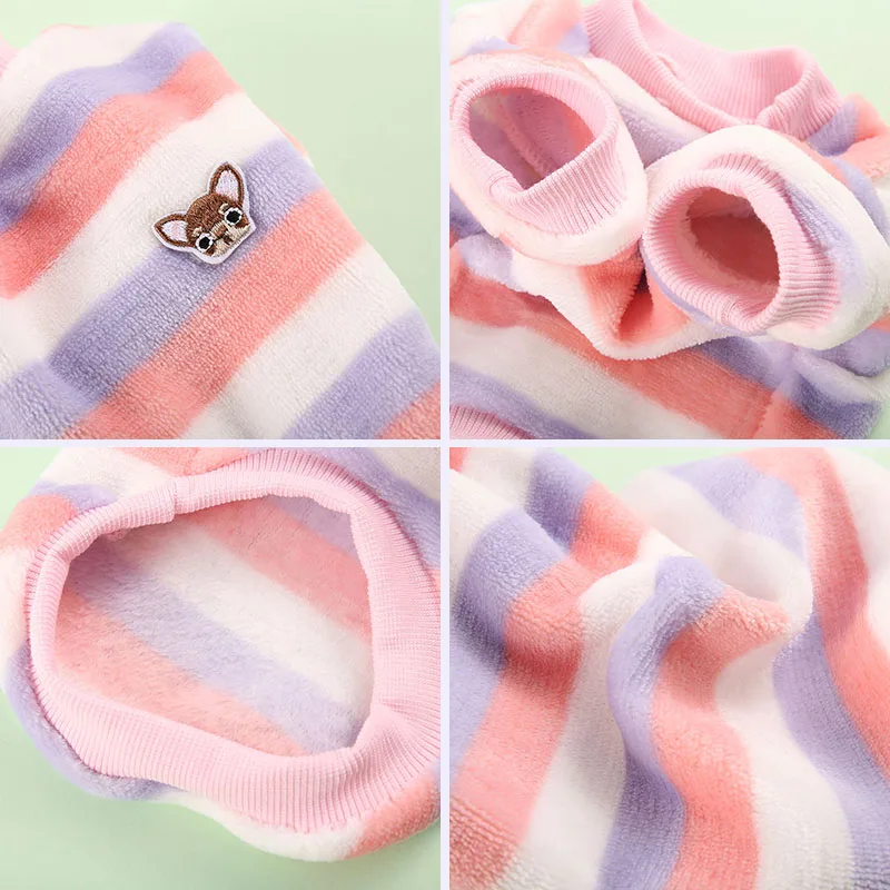 Winter Puppy Hond Kleding Flanel Zachte Honden Jasje Regenboog Hond Sweatershirt Chihuahua Kleding Voor Kleine Honden Kostuum