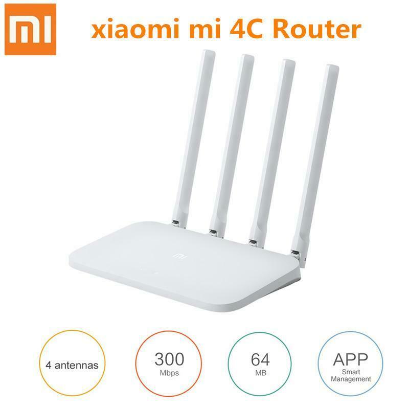 Originele Xiaomi Mi Wifi Router 4C 4 Antennes 2.4G 300Mbps App Controle Wifi Draadloze Router Met Us/eu/Uk/Au Plug Adapter