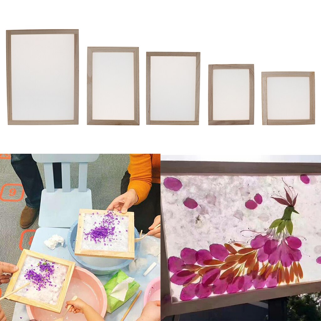 Papperstillverkning skärm papperstillverkning pappersmaskin kit leveranser, använda med pappersbark, blomblad och platta blad