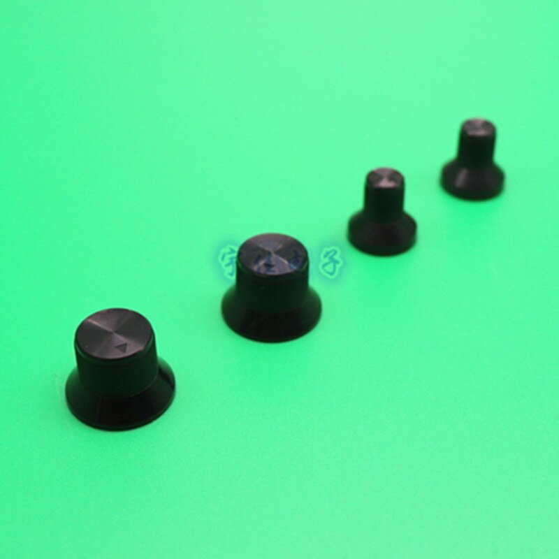 10 stykker 19.8 * 14mm 15.3 * 15mm sorte knop plastik knop blomster skaft 6mm potentiometer bånd omskifter panel justeringsknap