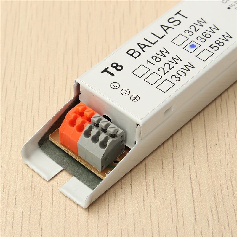Balastro T8 para lámparas fluorescentes, dispositivo electrónico de amplio voltaje 220 a 240V CA, para 2x 18W, 2x 30W, 2x 36W y 2x 58W