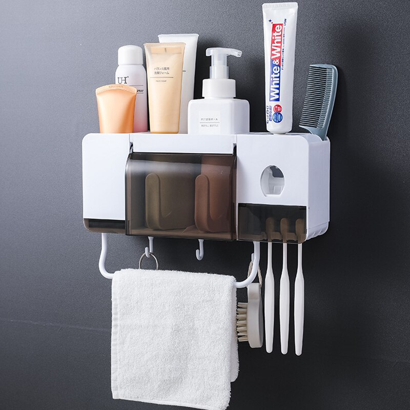 Automatic Wall Mount Toothbrush Holder with Cups T... – Vicedeal