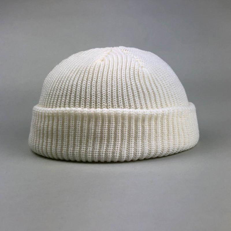 Gebreide Hoeden Voor Vrouwen Gildkruid Mannen Beanie Hat Winter Retro Brimless Baggy Meloen Cap Manchet Docker Visser Mutsen Hoeden Voor mannen: Oranje