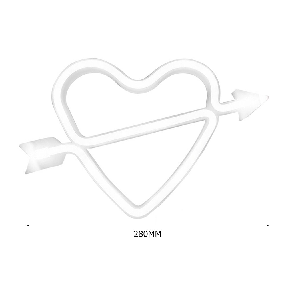 Led Neon Licht Hart Pijl Vorm Muur Art Teken Slaapkamer Decoratie Regenboog Opknoping Night Lamp Voor Thuis Party Bruiloft deco