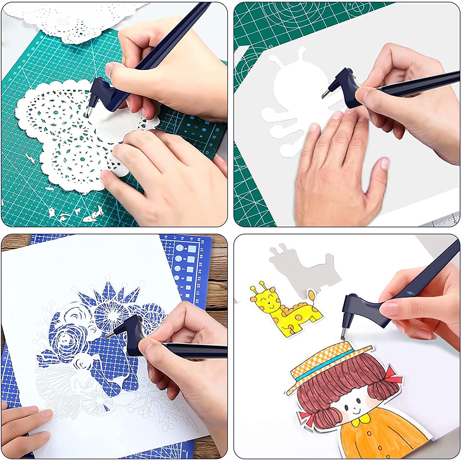 Craft Cutting Tools, Stainless Steel Knives 360 Degree Rotating Cutting Blade Handhled Paper-Cutting Tool，Scrapbooking