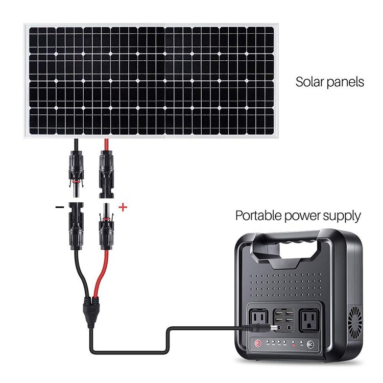 Solar Panel Connectors to DC Extension Cable 16AWG With DC 5.5mmx2.1mm,DC 3.5x1.35mm,DC 5.5x2.5mm And DC8mm Adapter