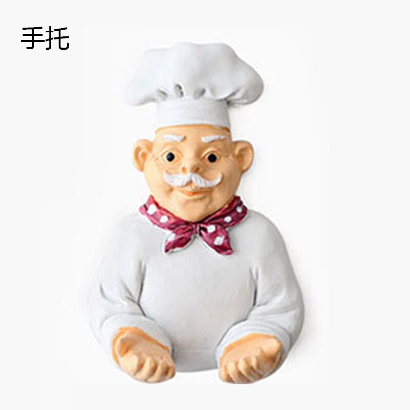 Cartoon Chef Plug Holder Power Cord Socket Hanger Organizer Wall Hanging Hook Resin Kitchen Hooks Gadgets Self Adhesive: Hand