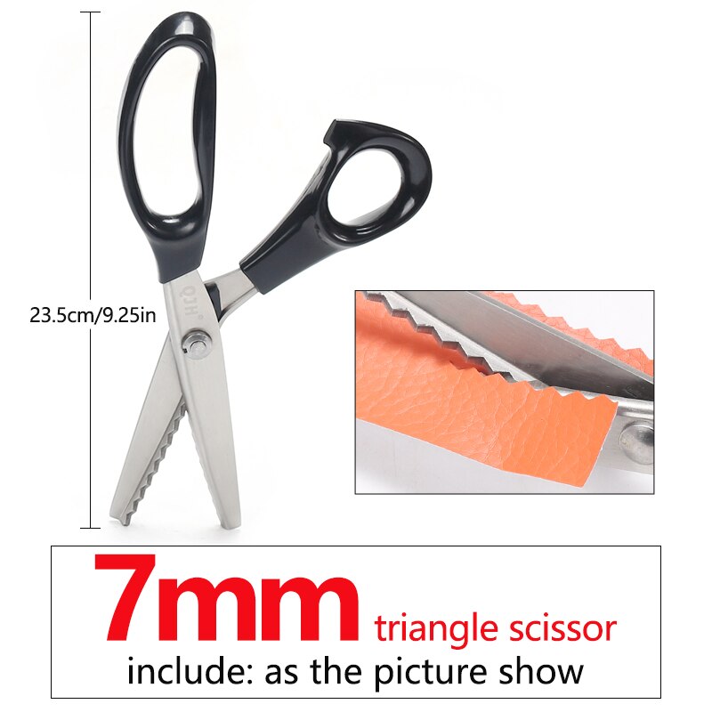 Triangular And Round Tooth/Household Clothing Scissors, Sewing Fabric/Leather Craft/Paper Decoration/Garment Making: Triangle 7mm