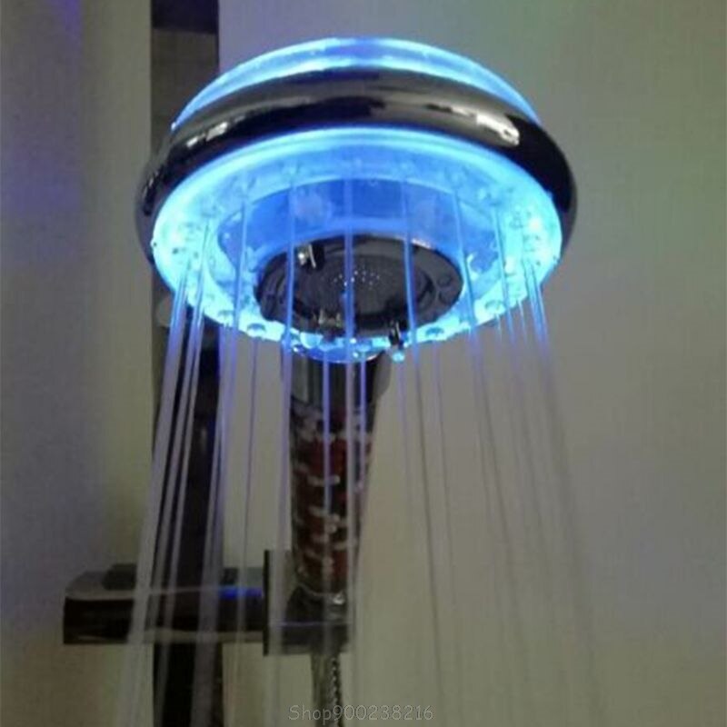 Ledet brusehoved ionisk filterfiltrering højtryks vandbesparende skiftende 3 vandtilstand glødelys aug 20 20