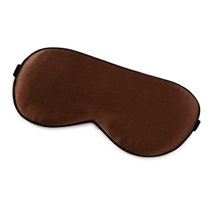Sovmask 100%  naturligt mullbärssilke mjuk ögonbindel sovande ögonmask för att resa hem sömnhjälp hälsa ögonskugga ögonskydd: Kaffe