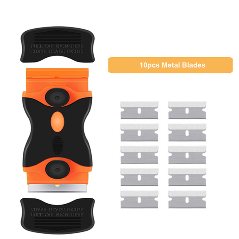 Multi-Purpose Mini Razor Blade Scraper Set Cleaning Tool for Scraping Labels Decals Stickers Auto Glass Cooktop Stove Window: Red