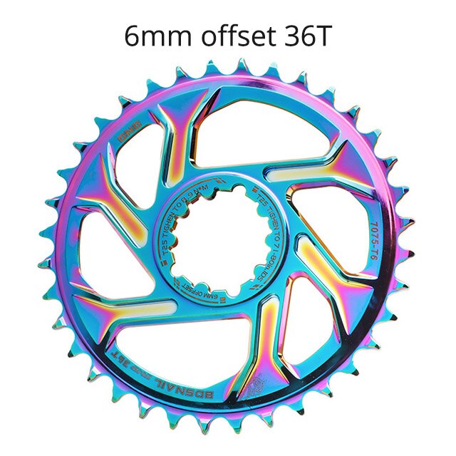 Schnecke 3mm 6mm versetzt Kettenblatt für Sram GXP SX NX GX XO X01 XX1 32/34/36/38T Fahrrad Einziges Krone Mtb überspielen Kurbelgarnitur: 6mm versetzt Farbe 36T