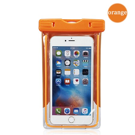 Waterbestendig Bag Smartphone Transparante Waterdichte Case 5 6 6.5 Inch Onderwater Schieten Telefoon Cover Voor Huawei Iphone Samsung: orange water case