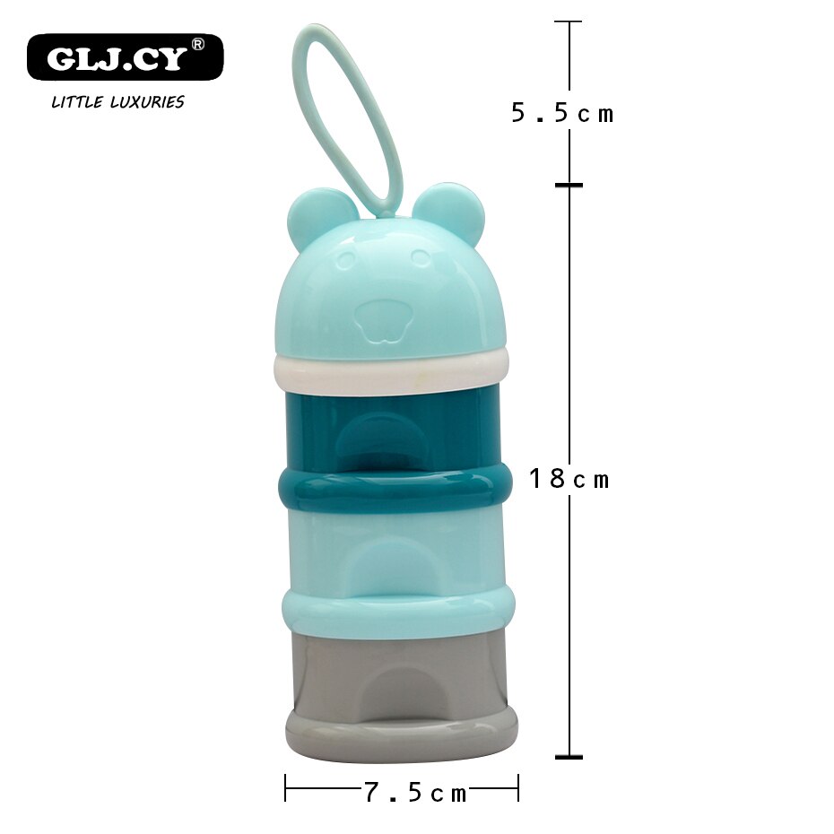 3-layer Frog Style Portable Baby Food Storage Box Essential Cereal Cartoon Milk Powder Boxes Kids Formula Milk Container