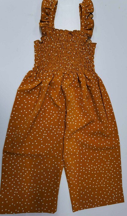 Meisje Zomer Jarretel Jumpsuit Verse Polka Dot Ruches Boothals Een Stuk Lange Broek: 1 / 3M
