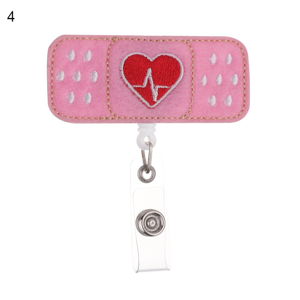 1pc klud sygeplejerske udtrækkeligt badge pull spænde hjul clip sød tegning bandage stil studerende id-kort badge holder: 4