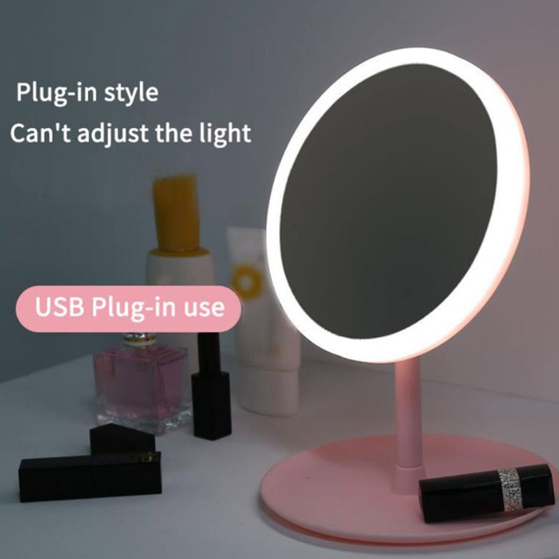 Led Licht Make-Up Spiegel Met Lamp Led Desktop Make Up Spiegels Handig Vullen Licht Beauty Make Up Spiegels Usb Led: Round 2
