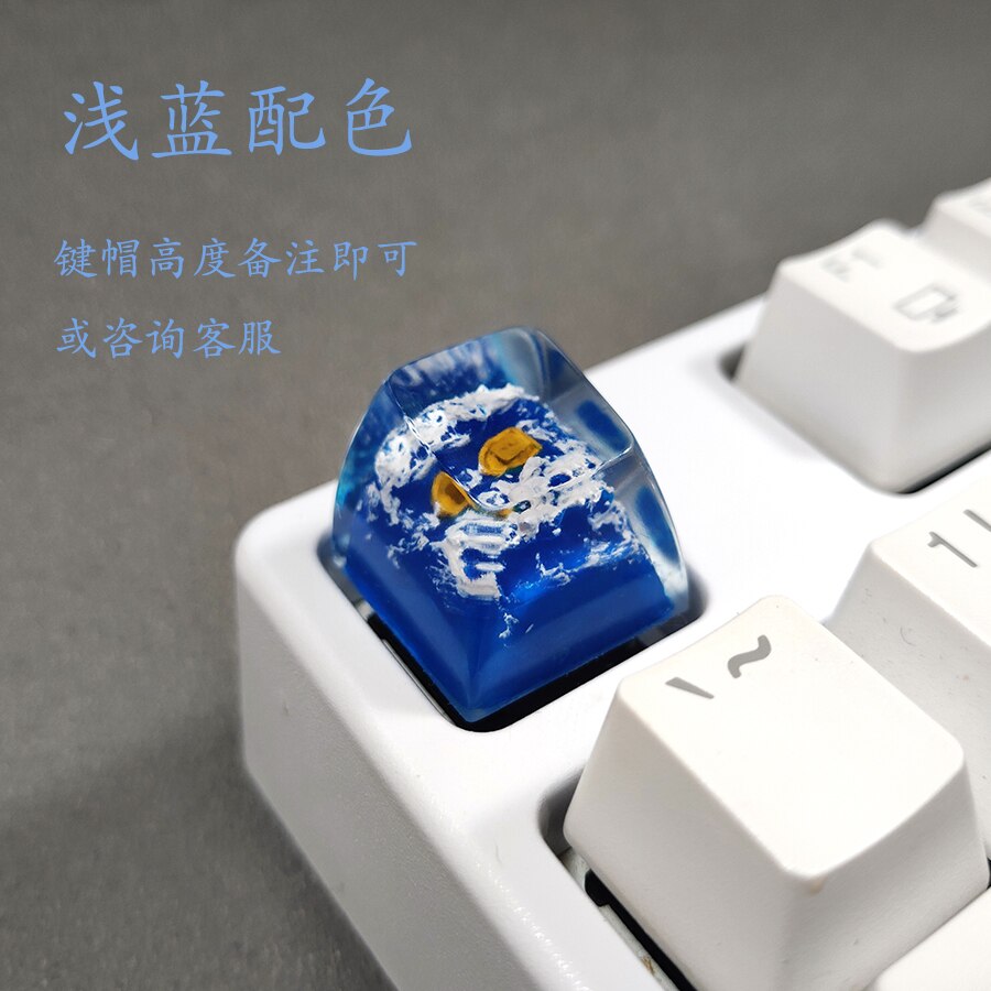 Blue Sea Wave Resin Backlight Keycaps For Cherry Mx Switch Mechanical Gaming Keyboard DIY Decoration Key Cap Replacement SA OEM