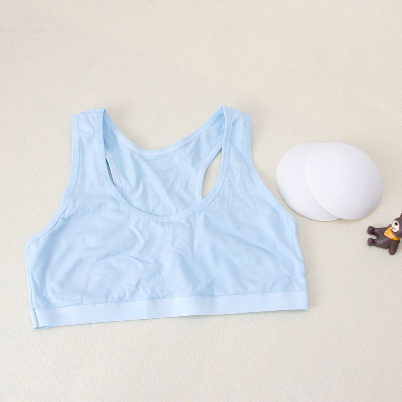 3pcs/set Kids Underwear Young Girls Rackbacks Cotton Solid Color Sports Training Bra for 8 9 10 11 12 13 14 years old